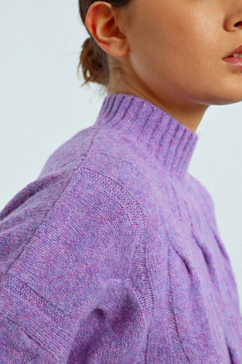 Payton Cable Knit Mock Neck Sweater