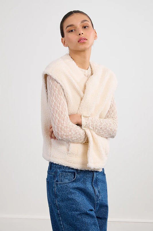 Emery Lace L/S Top Ivory