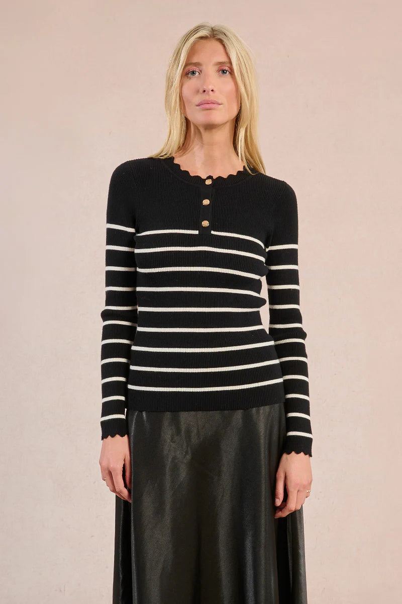 Tess Striped Knit Top
