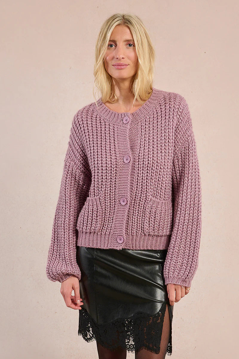 Aubrey Oversized Cardigan/Mauve