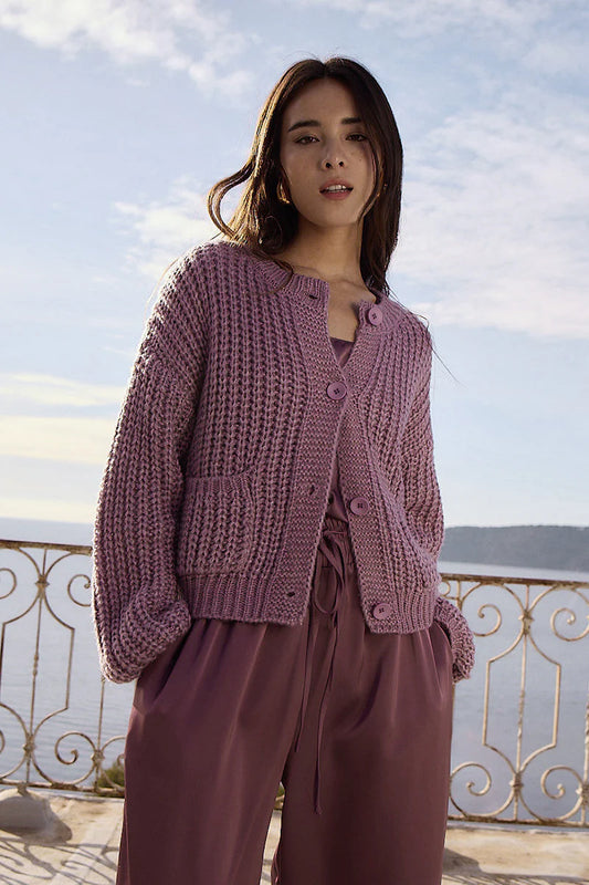 Aubrey Oversized Cardigan/Mauve