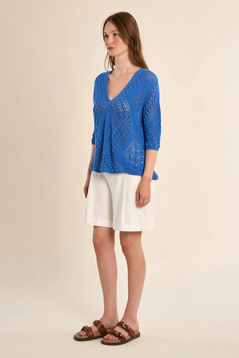 Women's crochet sweater top lightweight boho top