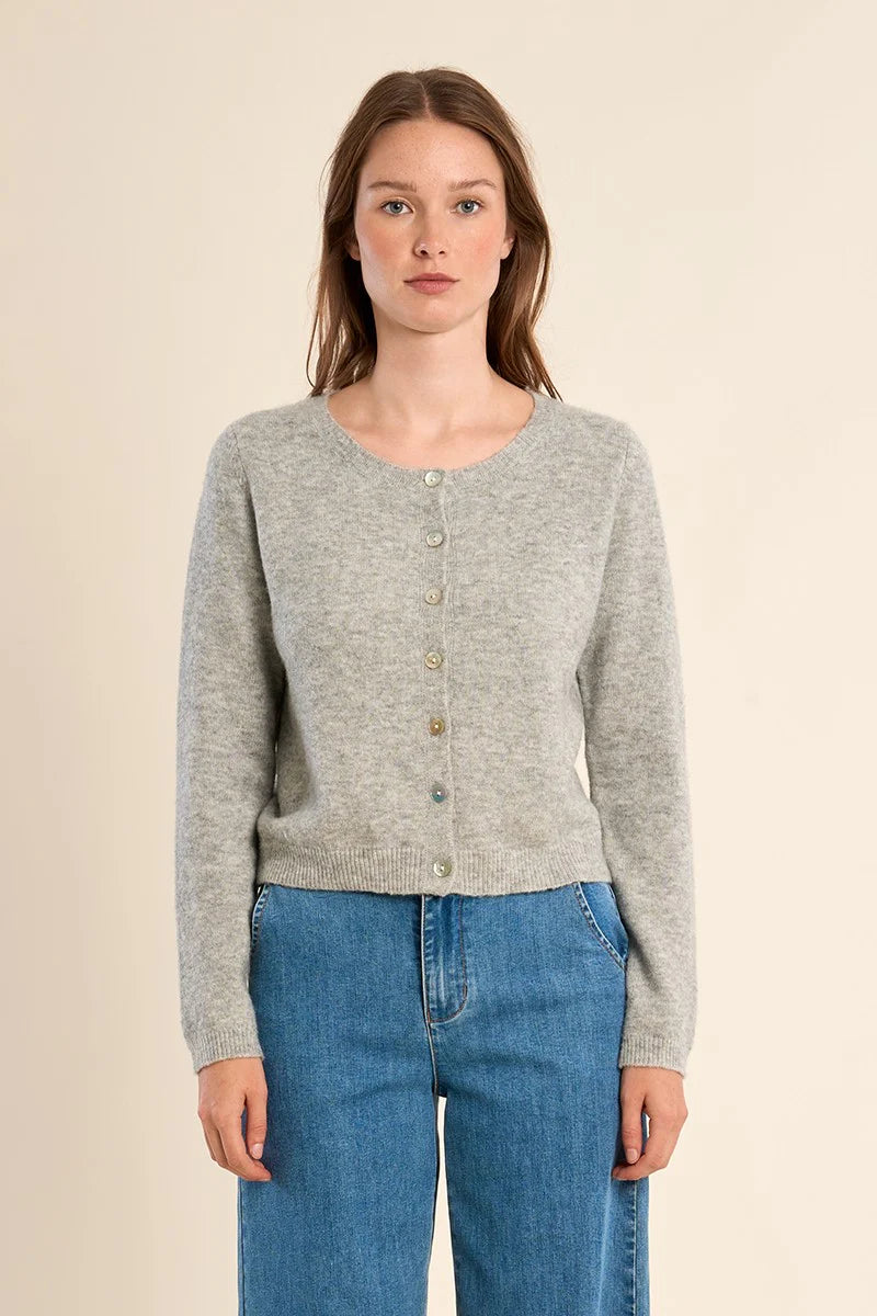 London Soft Knitted Cardigan/Grey