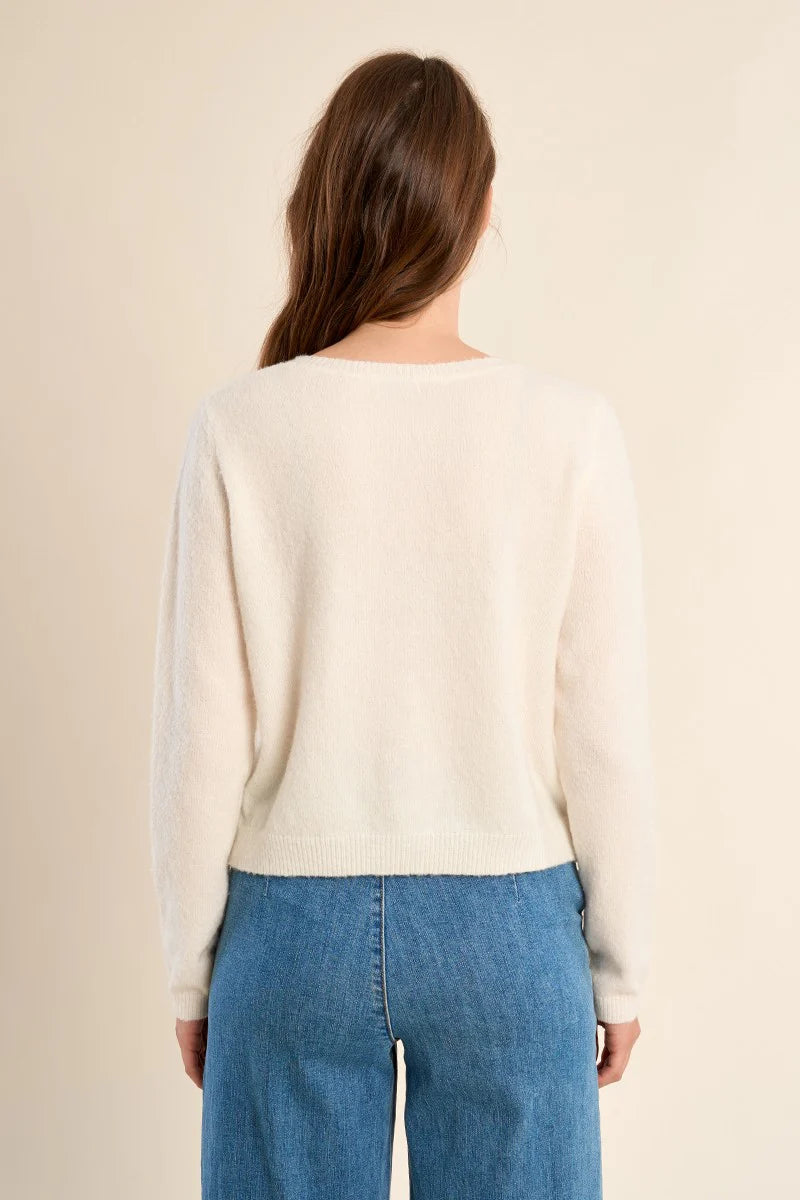 London Soft Knitted Cardigan/Off White
