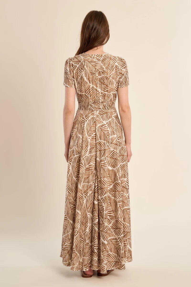 Giselle Maxi Dress Leaf Print