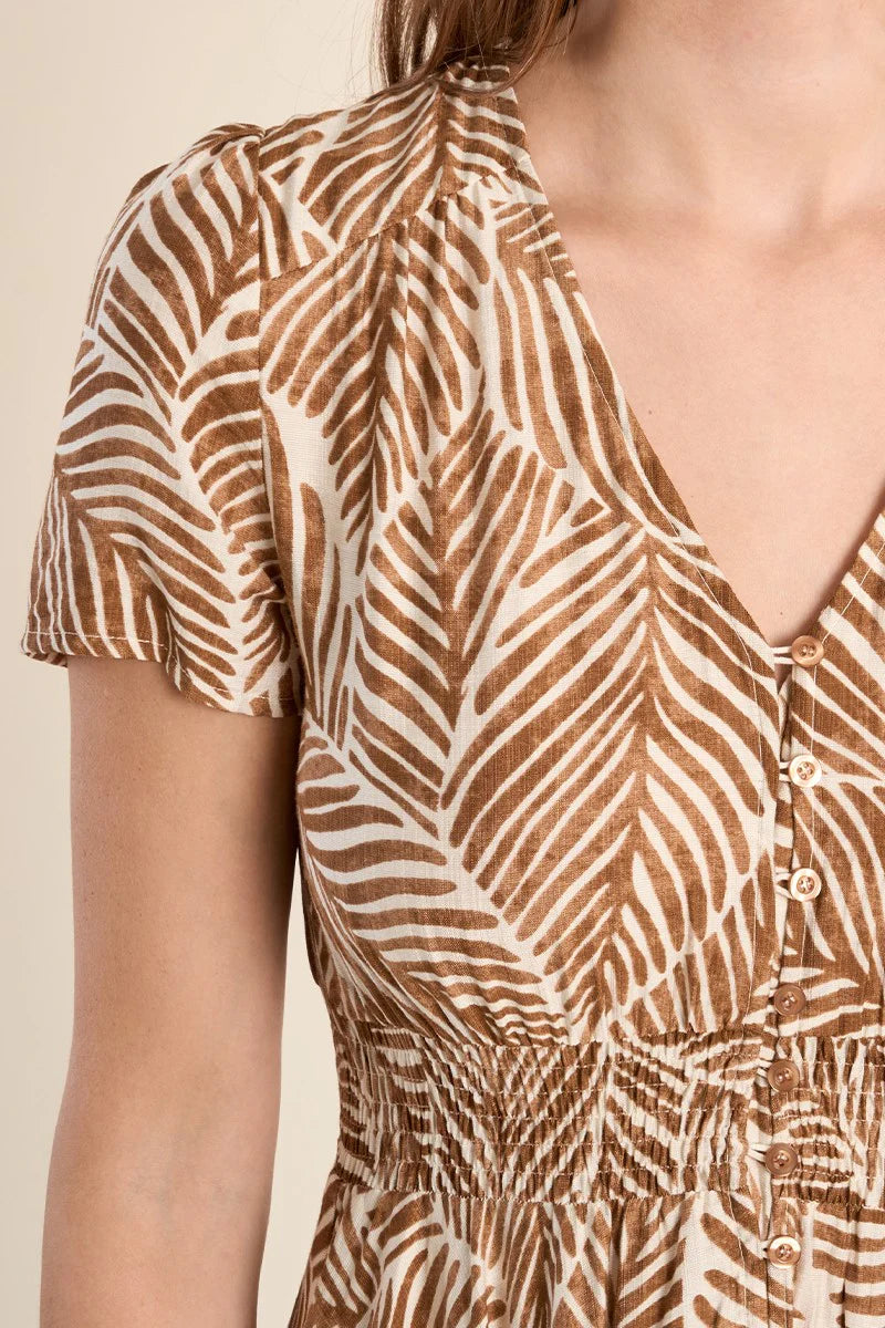 Giselle Maxi Dress Leaf Print