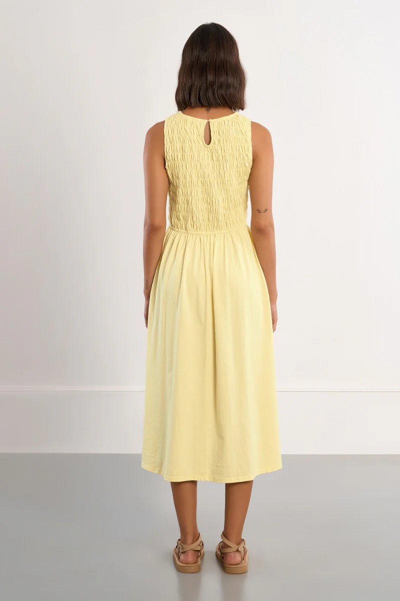 Amanda Smocked Cotton Midi Dress