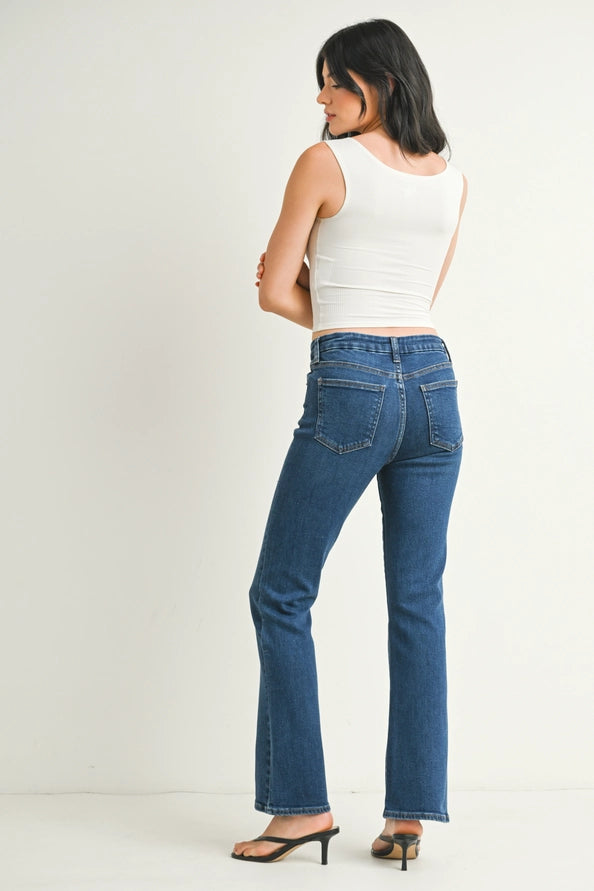 Cate Slim Bootcut Denim/Mid Rise