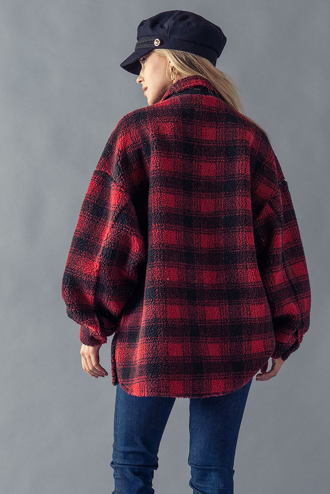 
            
                Load image into Gallery viewer, Sherpa Plaid Shacket
            
        