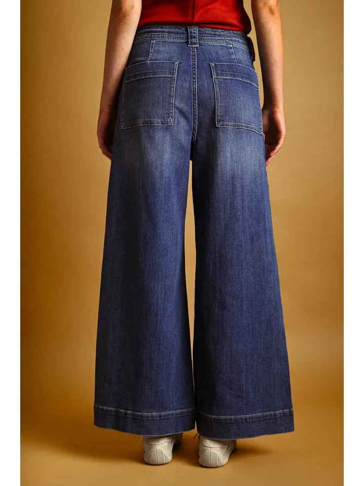 Sally Dark Wash Tie Front Denim