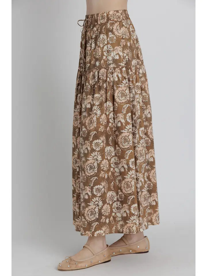 Pheobe Printed Tiered Midi Skirt