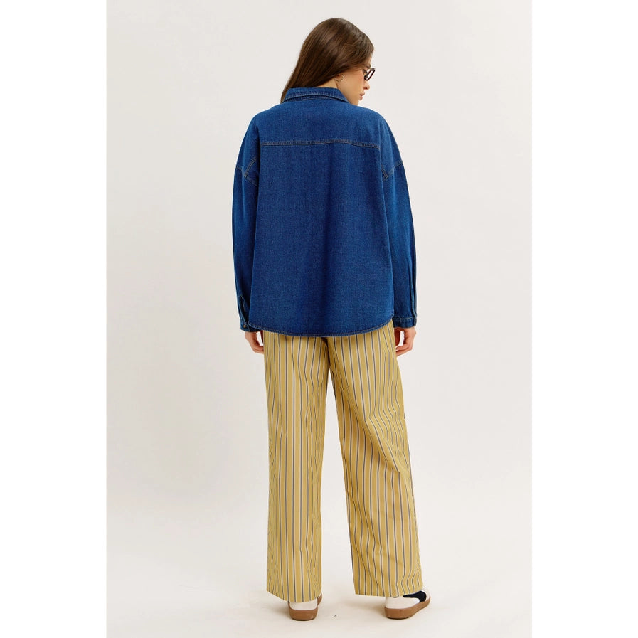 Sonya Oversized Dark Denim Shirt