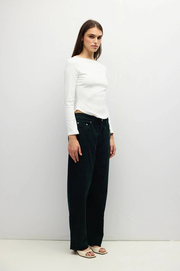Janel Wide Neck Long Sleeve Tee