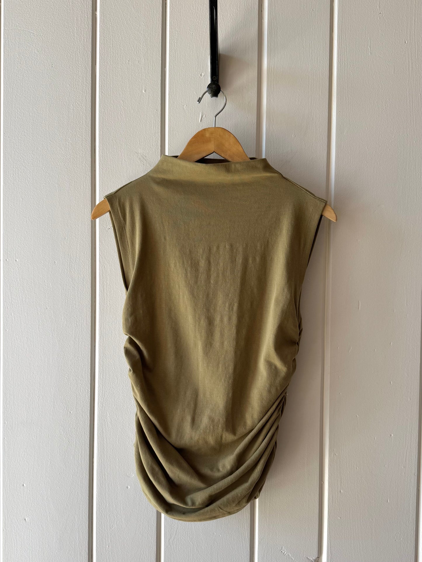 Lavali Sleeveless Mock Neck Top Olive