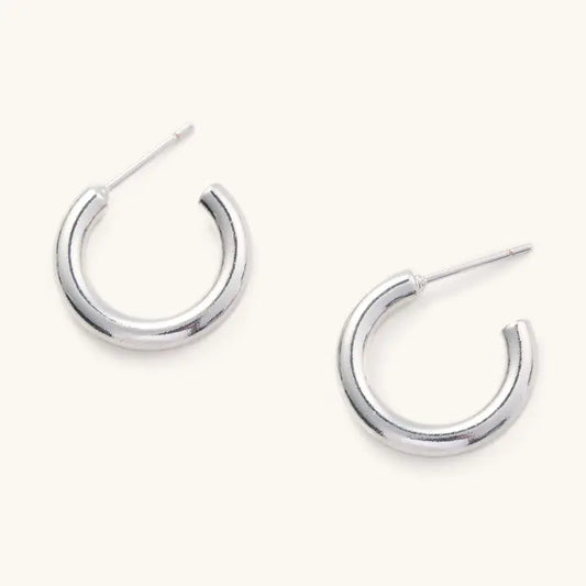 Silver Tessa Tube Hoops