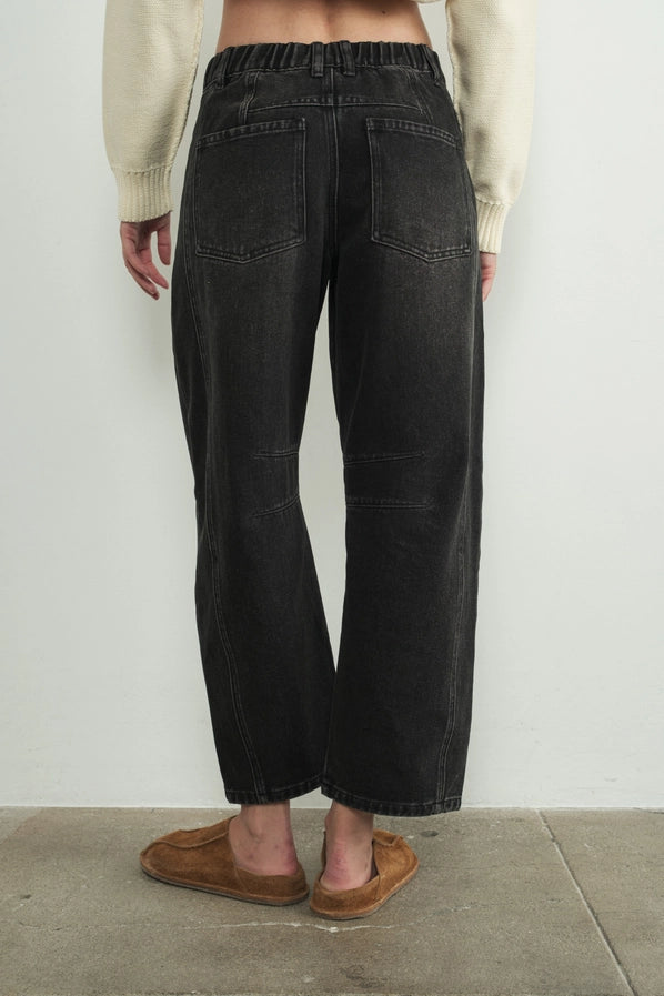 Slouchy Relaxed Fit Crop Barrel Jeans