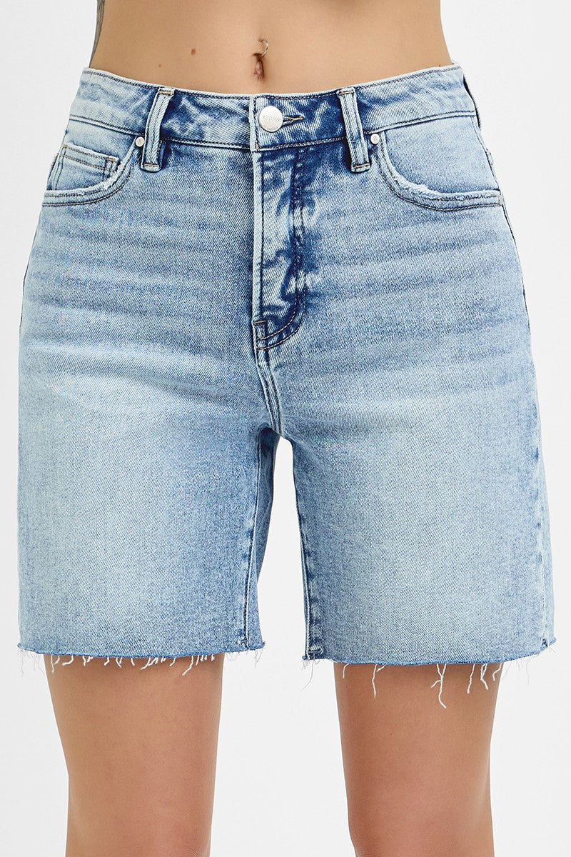 Gina High Rise Mid Length Denim Shorts