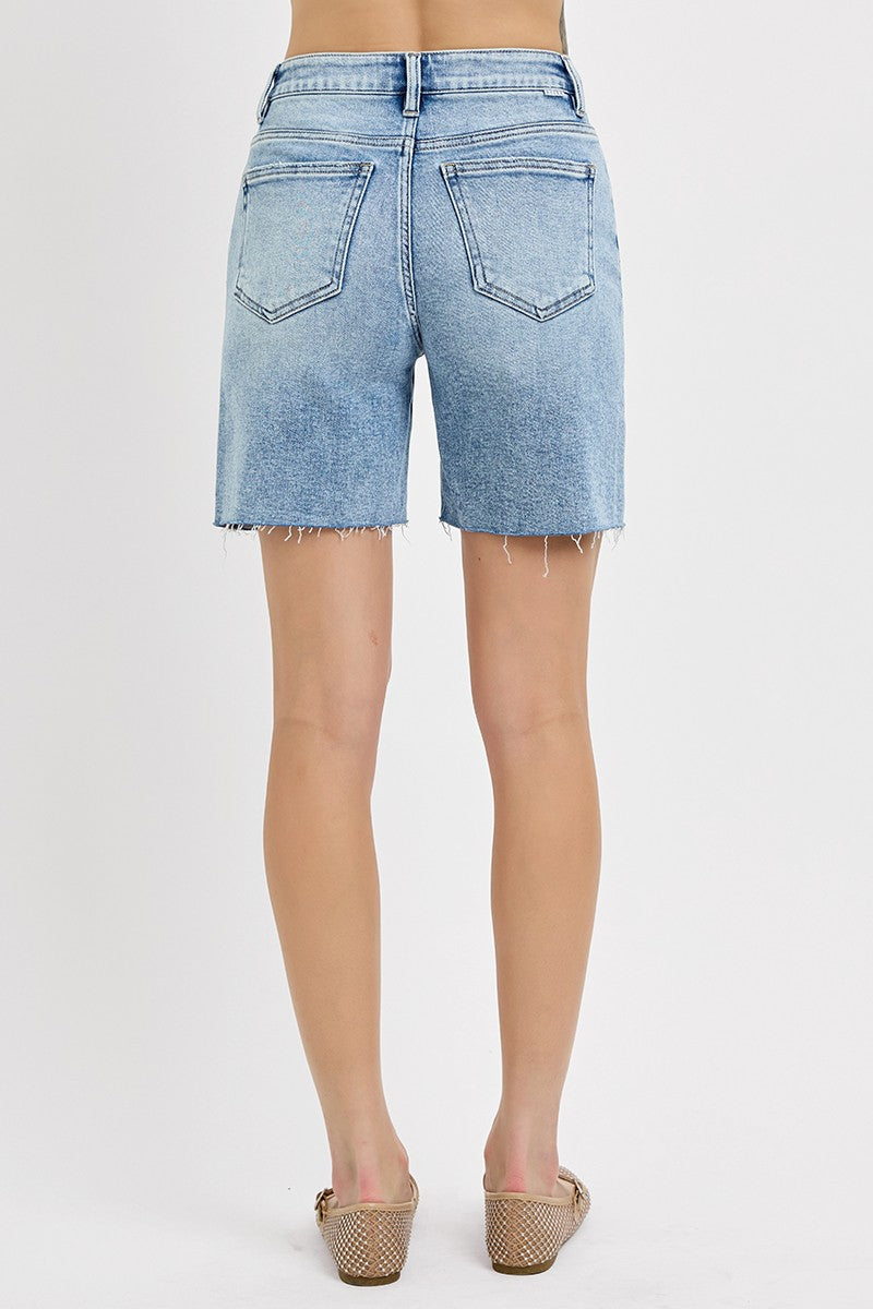 Gina High Rise Mid Length Denim Shorts