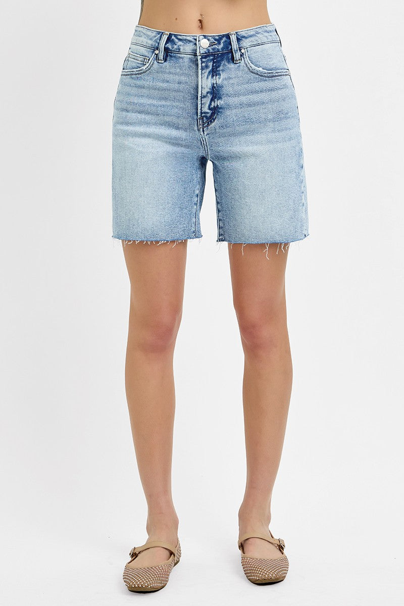 Gina High Rise Mid Length Denim Shorts