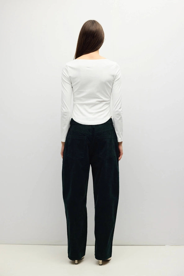 Janel Wide Neck Long Sleeve Tee