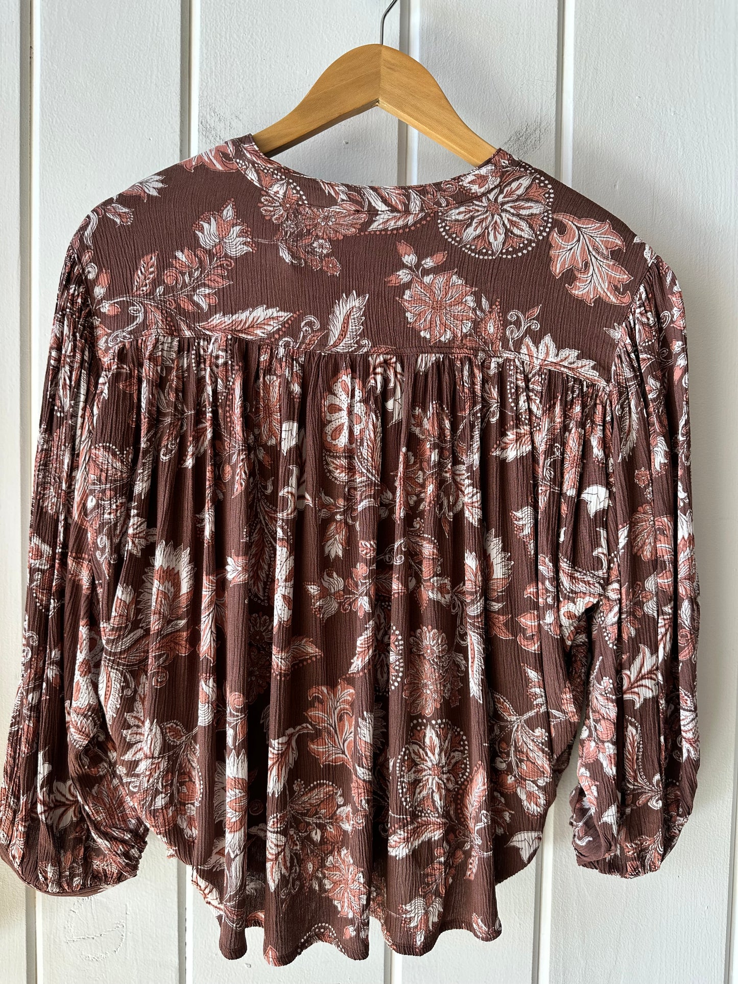 Harlen Vintage Brown Printed Blouse