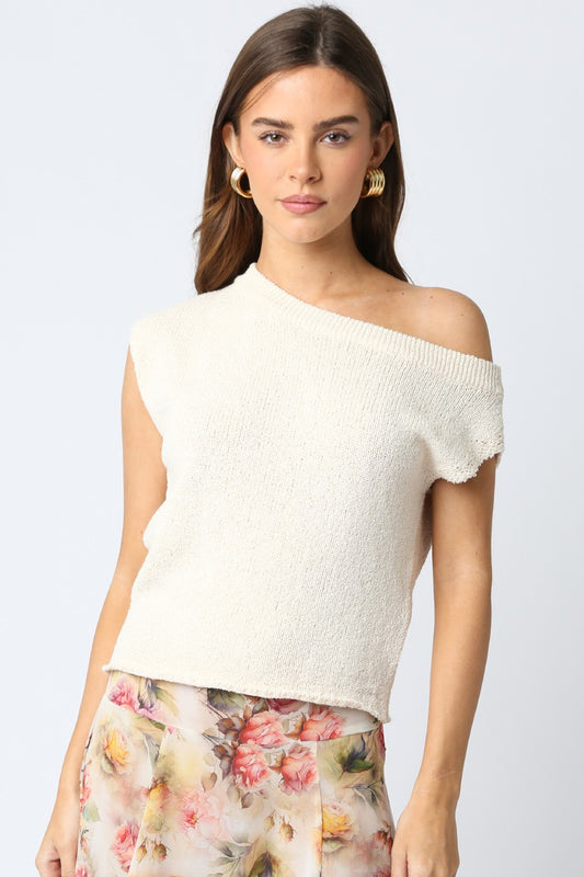 Rowan One Shoulder Top/Natural