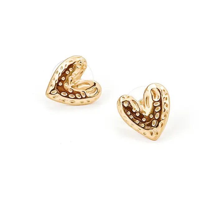 Elated Heart Stud Earrings