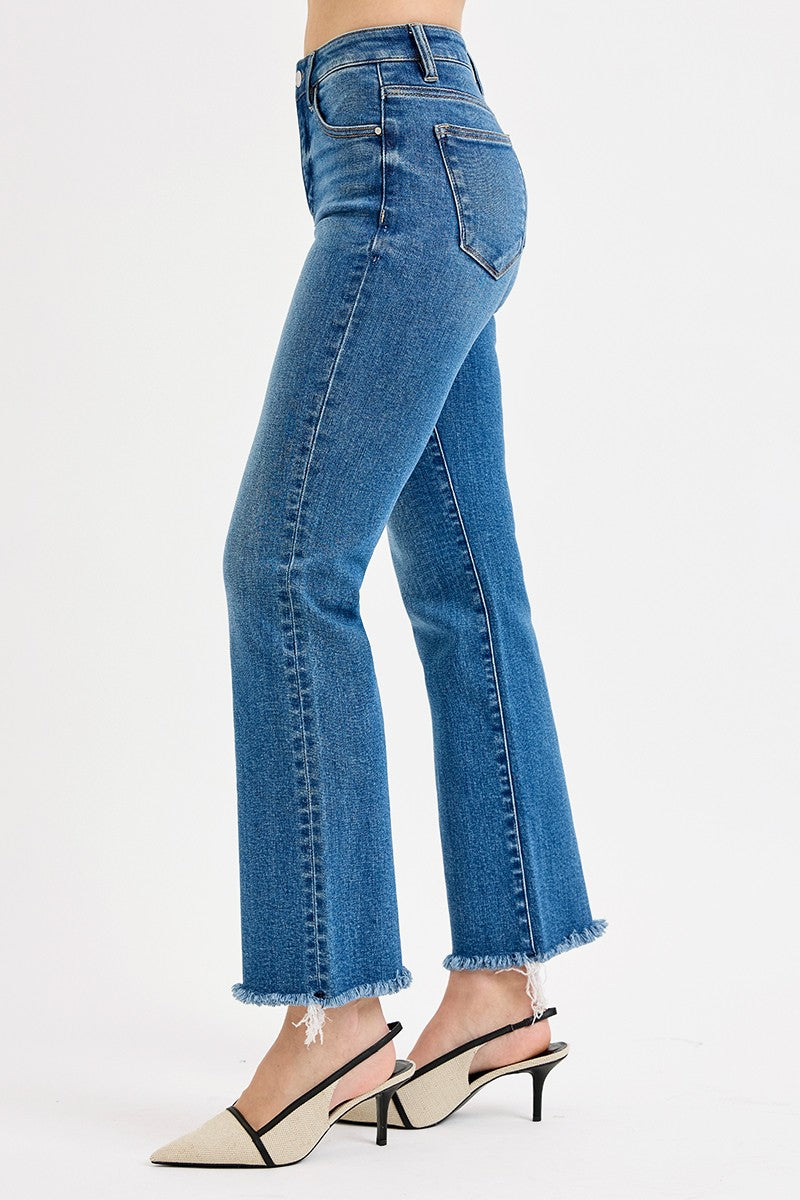 Lena High Rise Ankle Straight Leg Denim