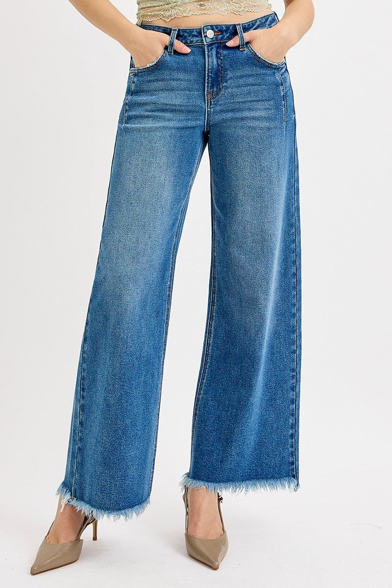 Marlowe Slouchy Wide Leg w/Fray Hem Jeans