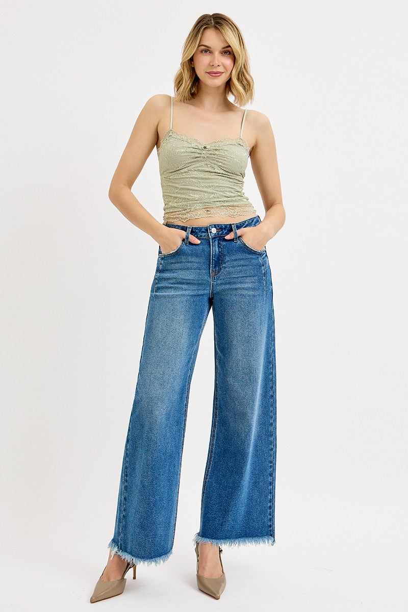 Marlowe Slouchy Wide Leg w/Fray Hem Jeans