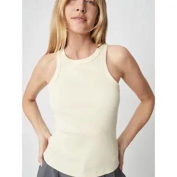 Alia Ribbed Knit Tank Top-Yellow
