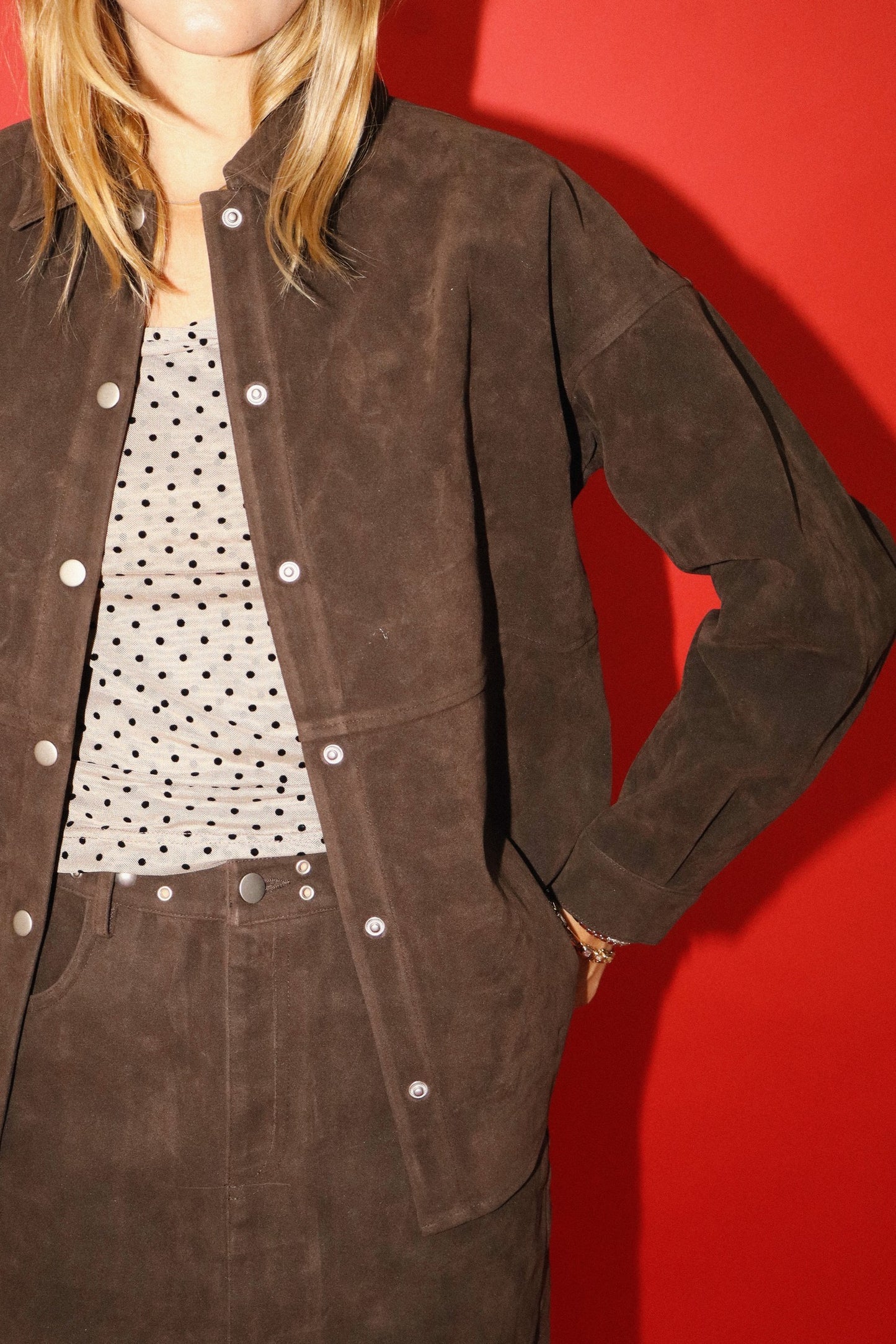 Evelyn Brown Suede Jacket