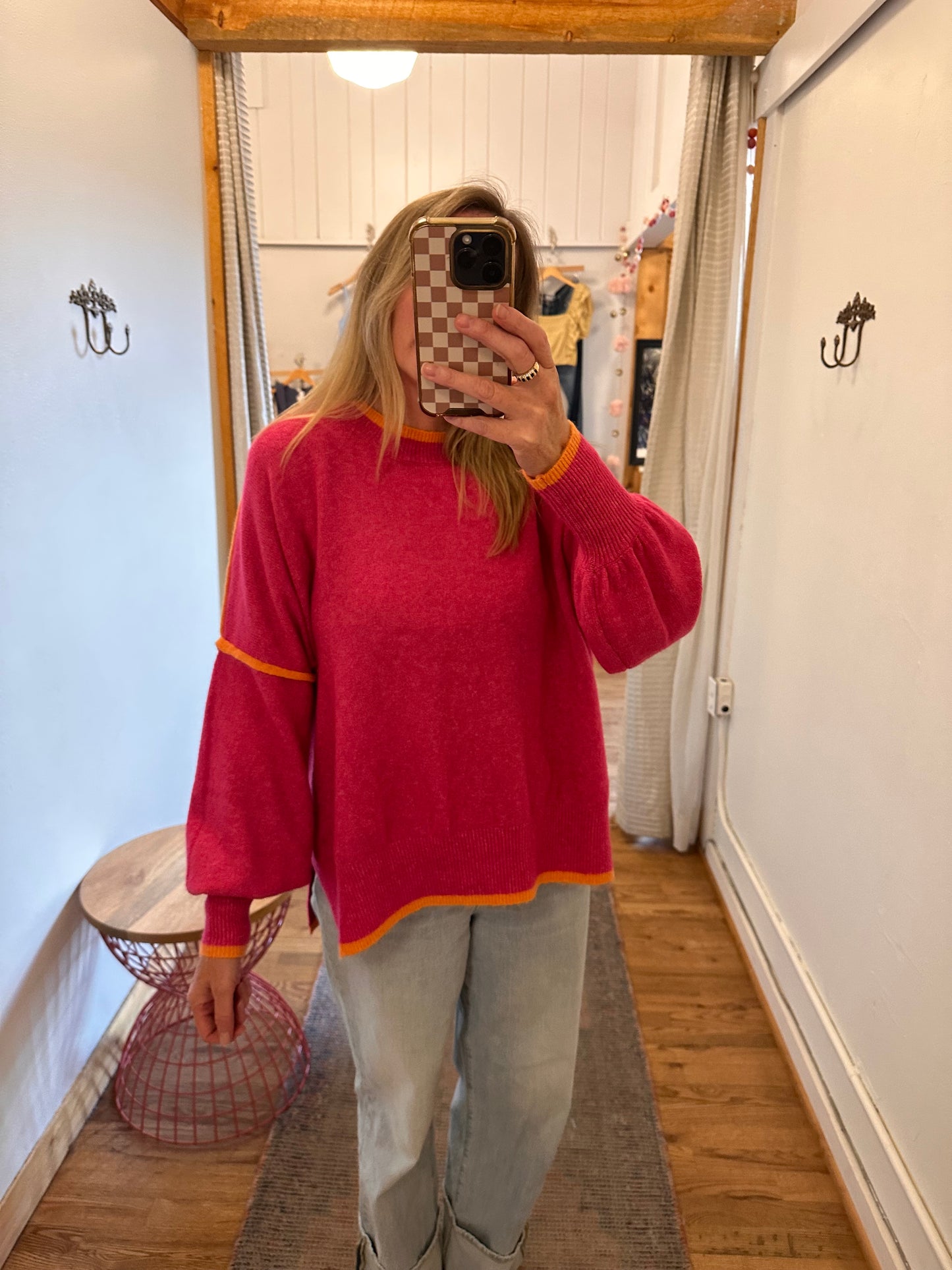 Brooke Contrast Pull Over Sweater Top