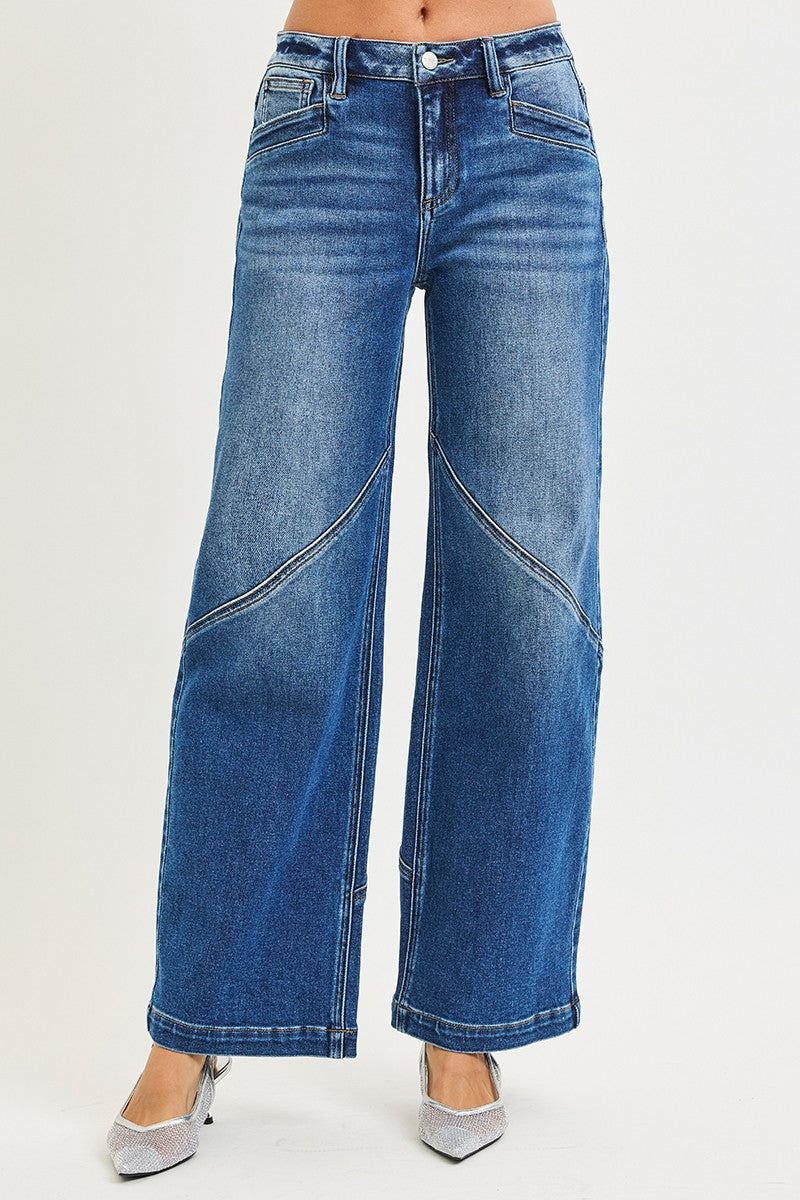 Lainey Slouchy Wide Jeans Deam Detail