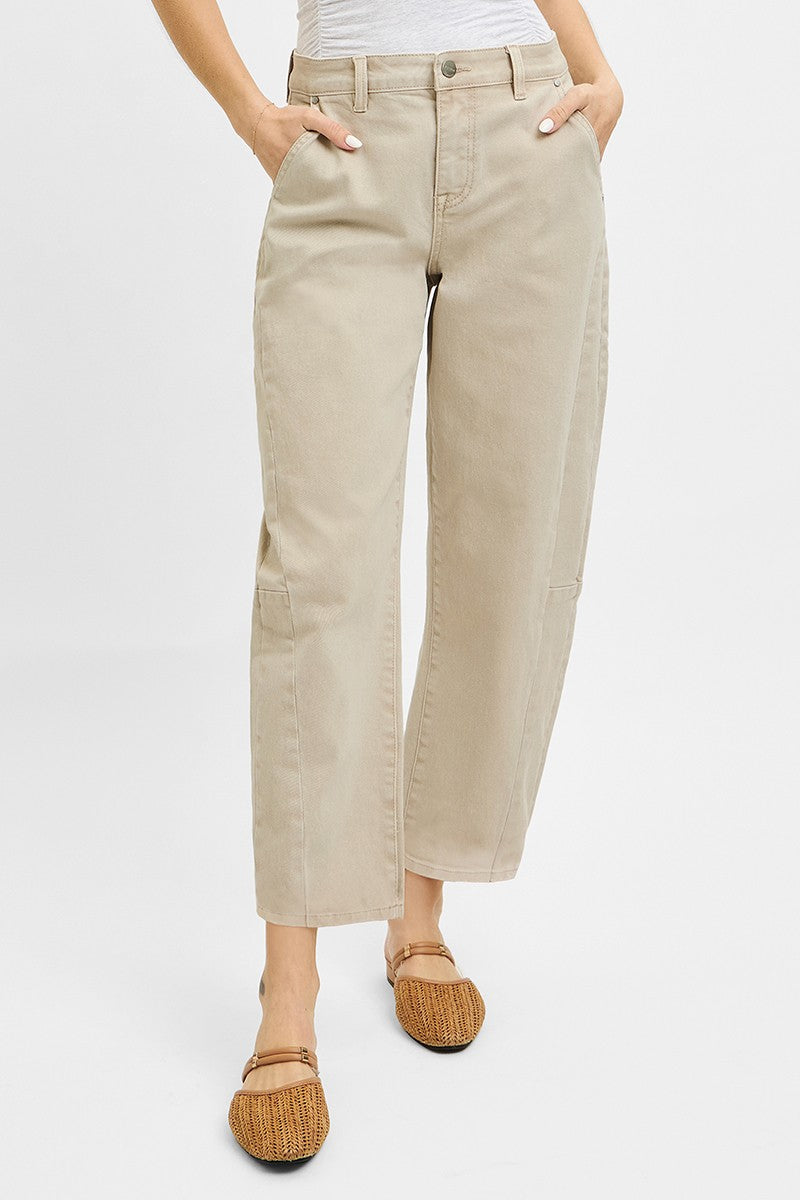 Romy Relaxed Barrel Cuffed Denim/Almond