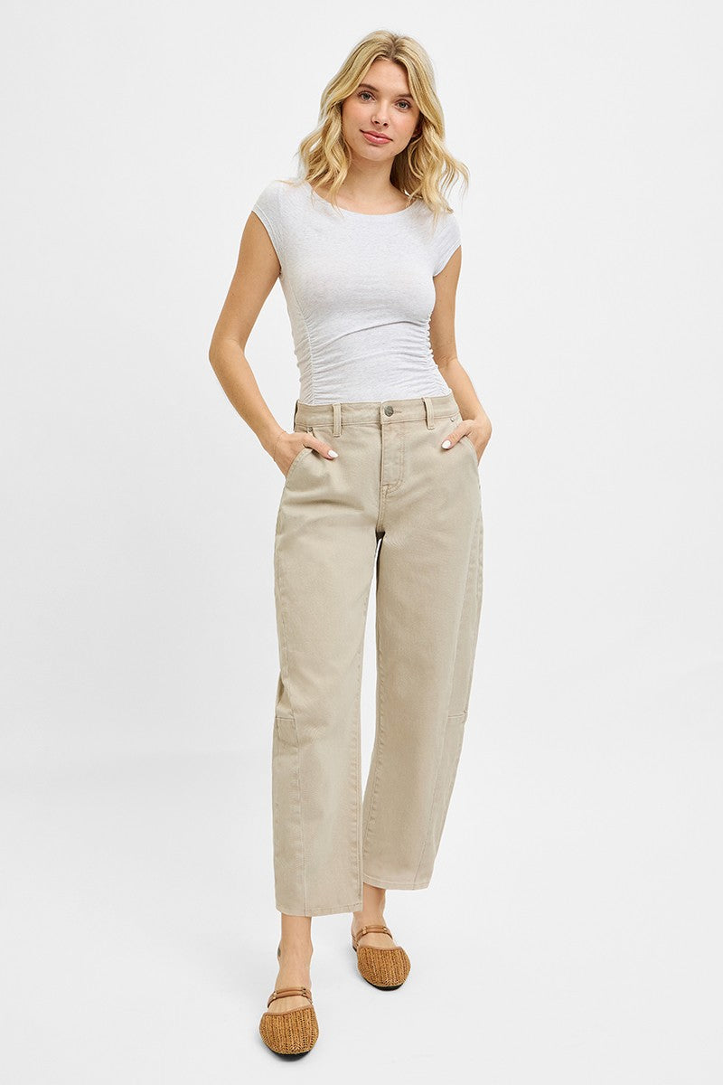 Romy Relaxed Barrel Cuffed Denim/Almond