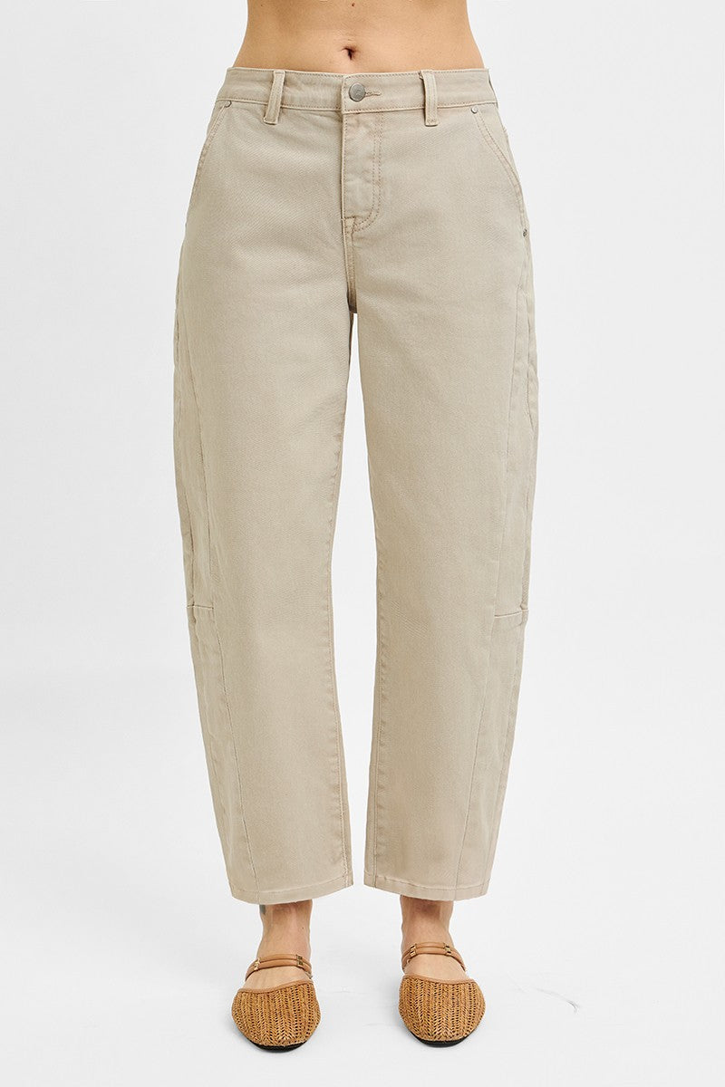 Romy Relaxed Barrel Cuffed Denim/Almond