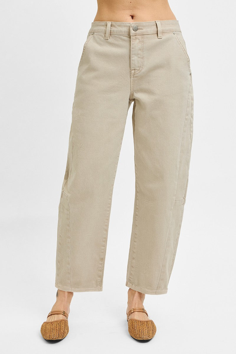 Romy Relaxed Barrel Cuffed Denim/Almond