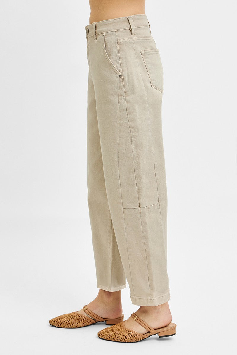 Romy Relaxed Barrel Cuffed Denim/Almond