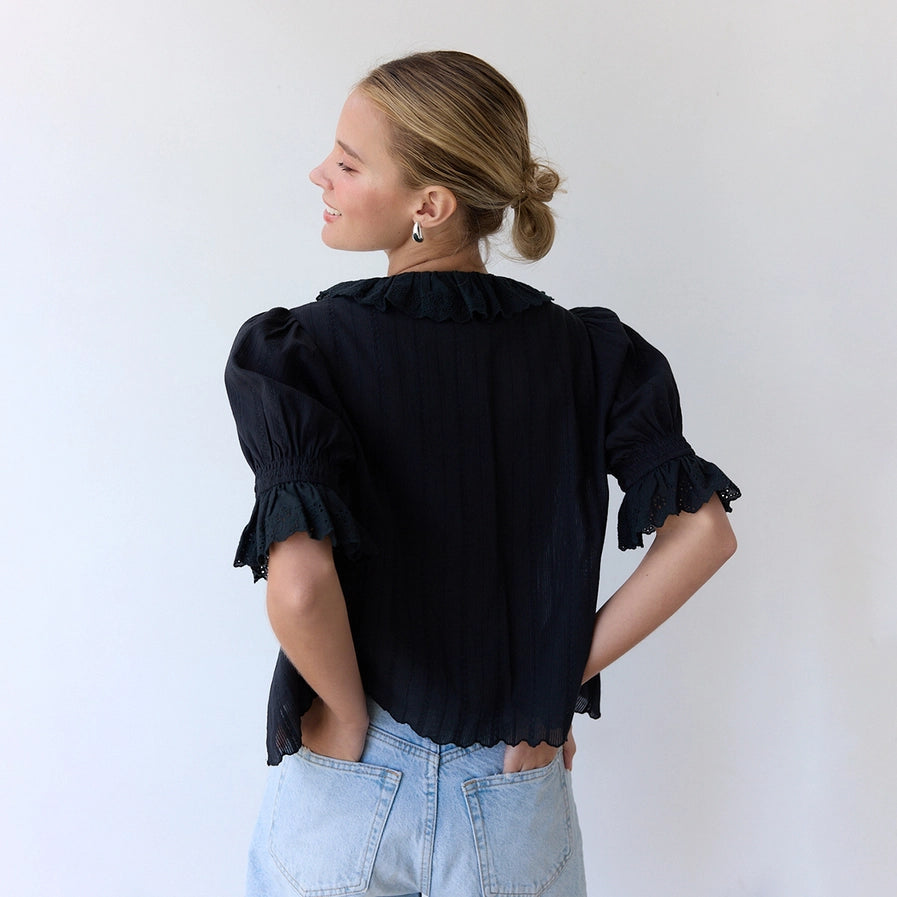 Joanna V Neck Ruffle Top