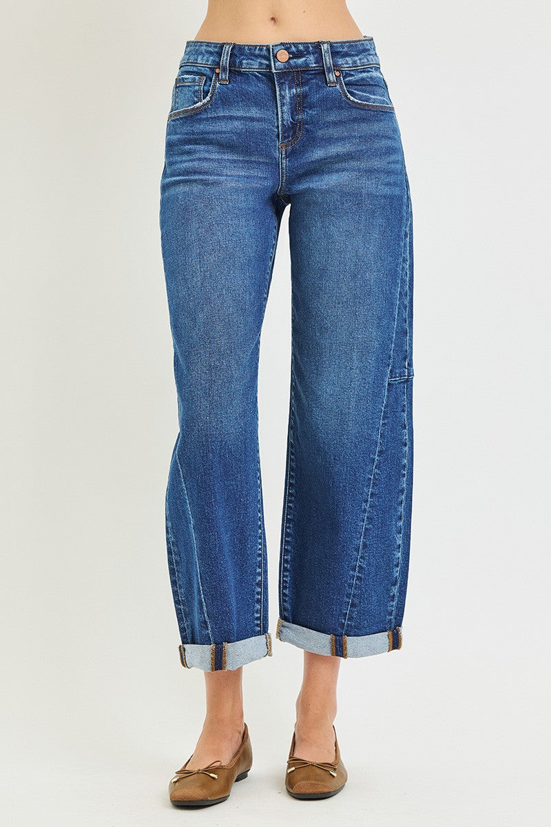Nora Cuffed Barrel Leg Jeans