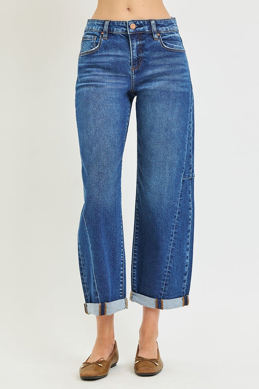 Nora Cuffed Barrel Leg Jeans