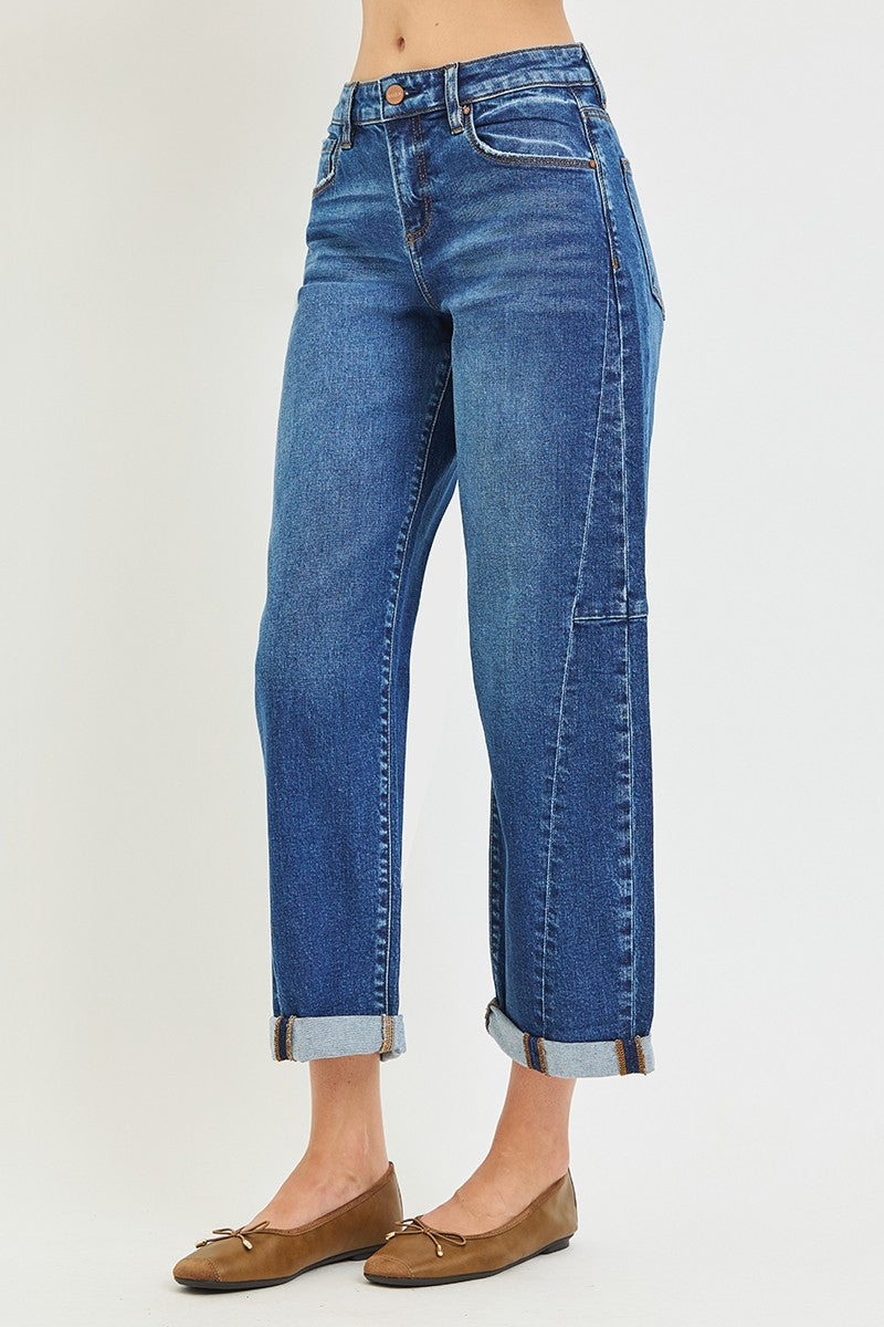 Nora Cuffed Barrel Leg Jeans