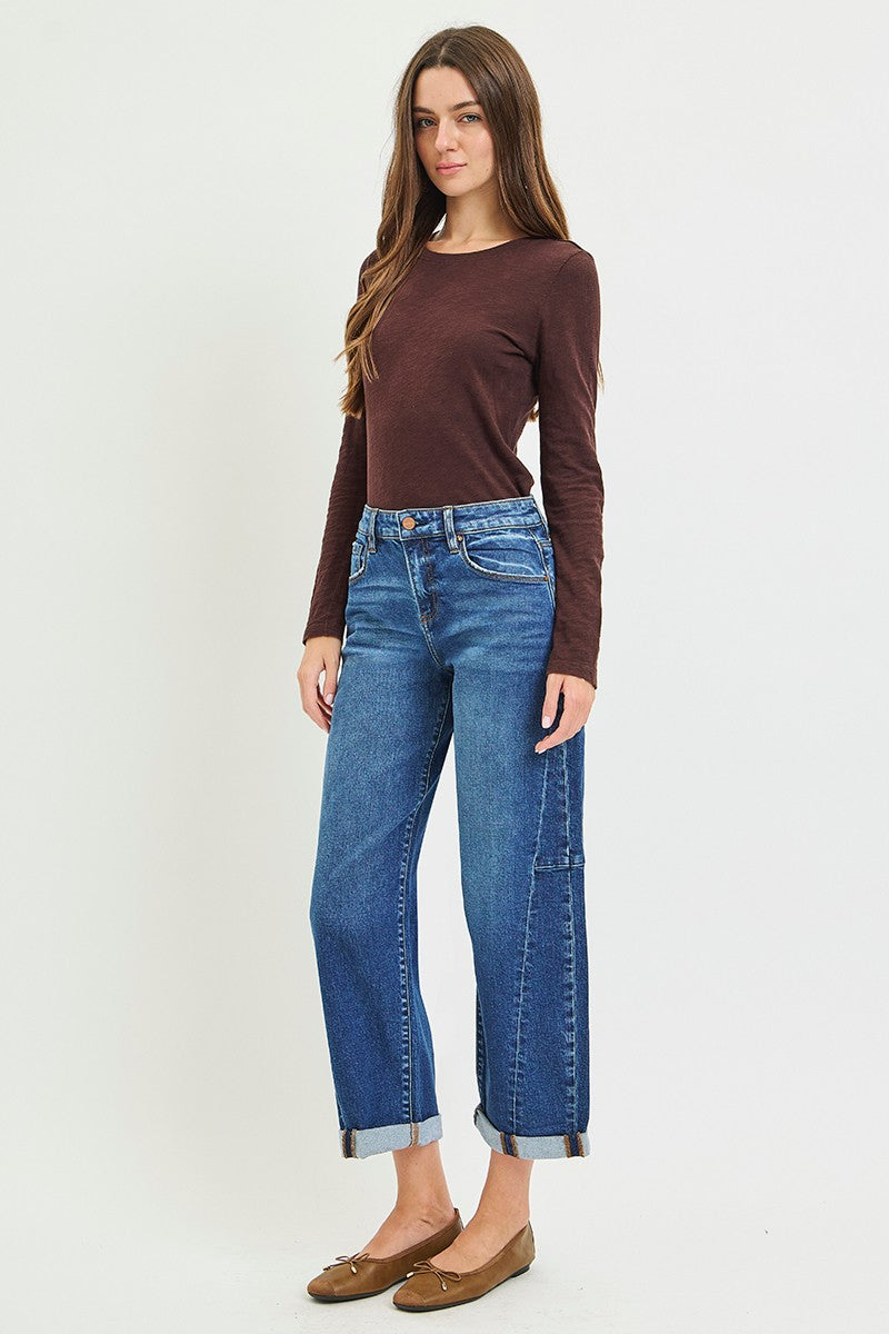 Nora Cuffed Barrel Leg Jeans