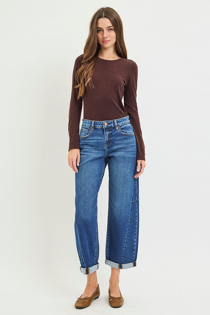 Nora Cuffed Barrel Leg Jeans