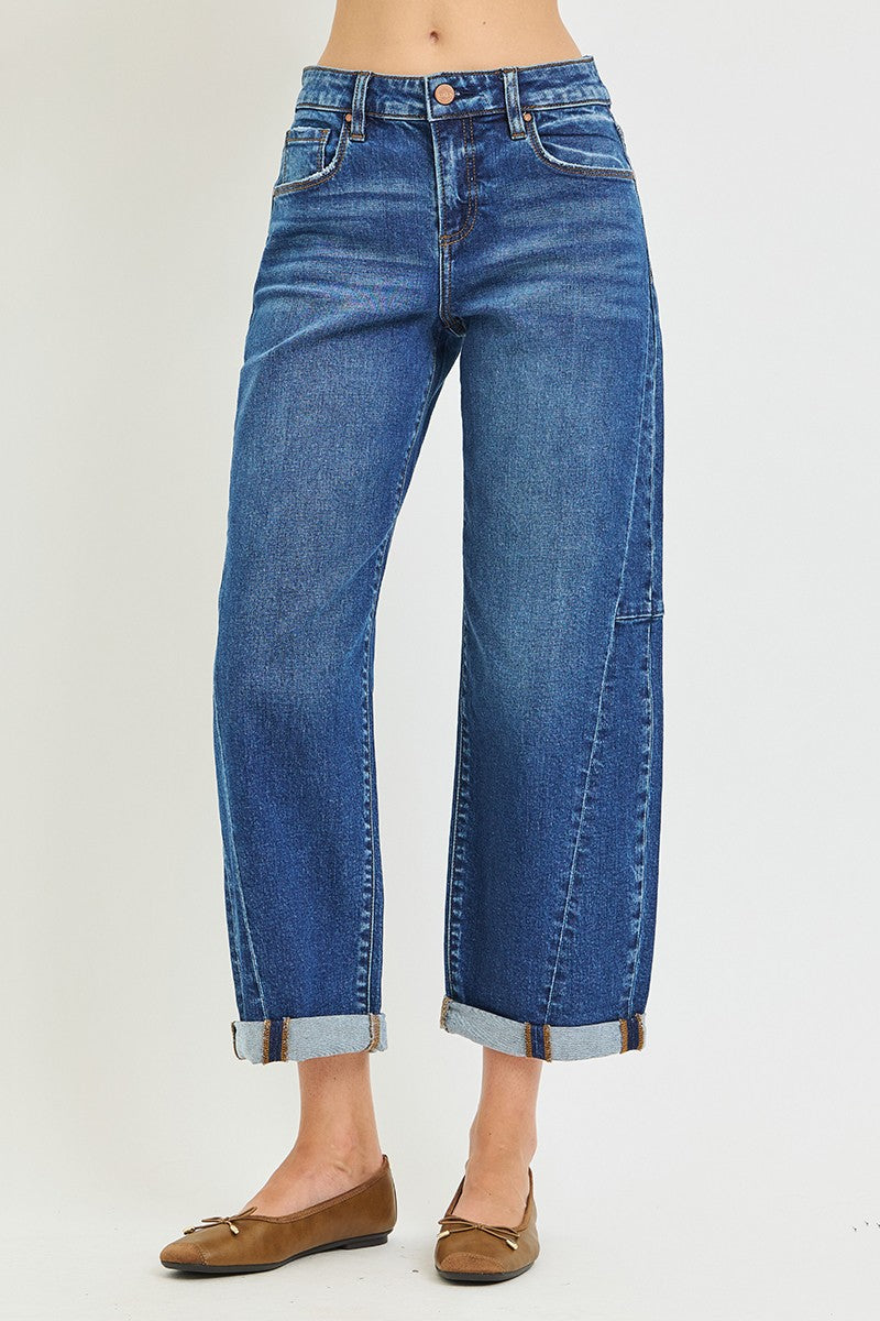 Nora Cuffed Barrel Leg Jeans