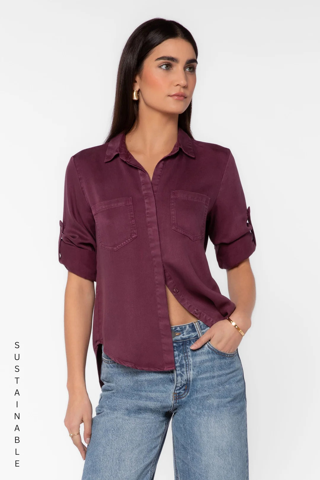 Riley Plum Tencel Shirt
