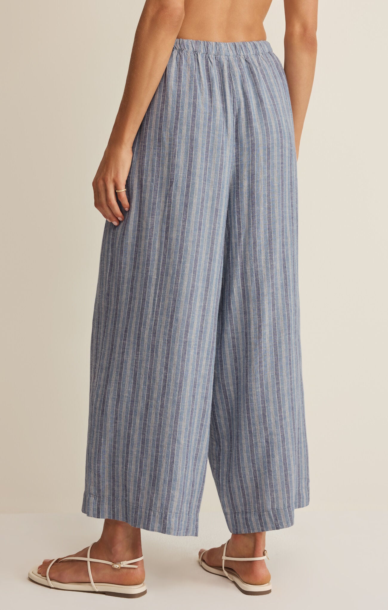 Dawn Striped Linen Wide Leg Pant