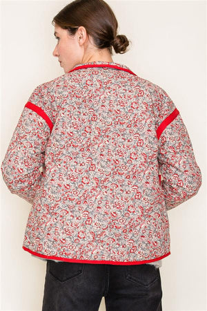 Floral Printed Quilted Jacket