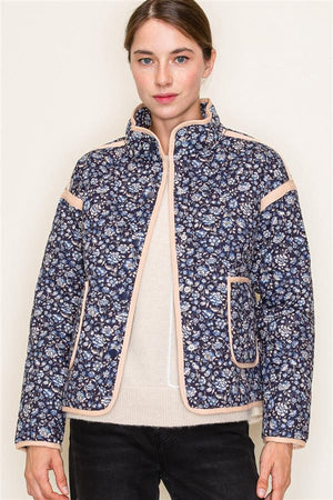 Floral Printed Quilted Jacket